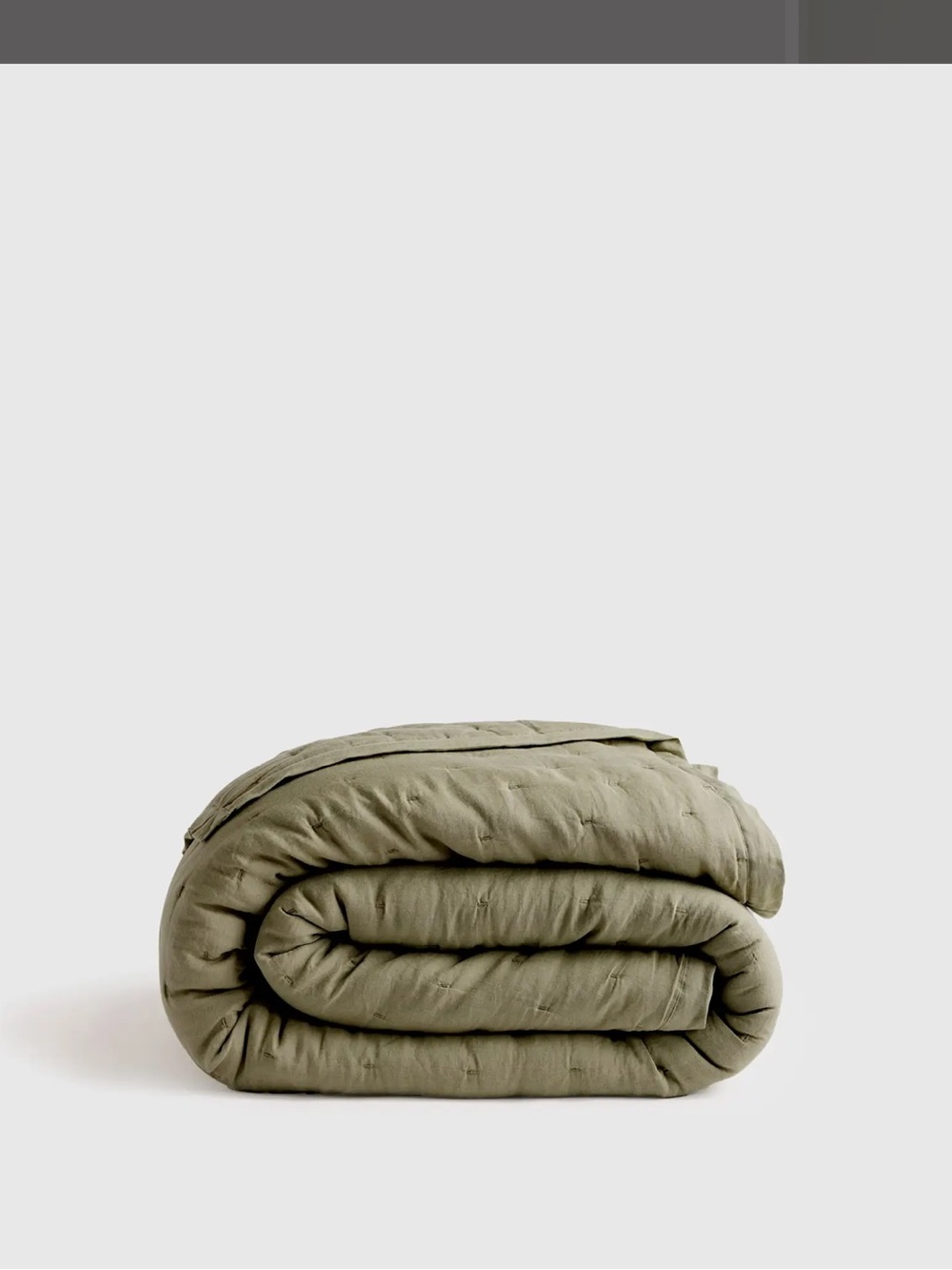 Quince European Linen Dream Quilt in Willowleaf. King/Cal King